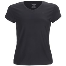 Wilson Short Sleeve V-Neck Shirt - UPF 30+ (For Women) in Black - Closeouts