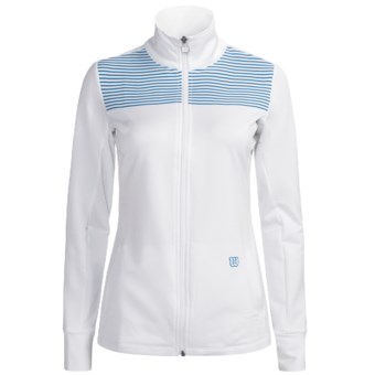 Wilson Sweet Spot Jacket - UPF 30+ (For Women) in White/Cyan