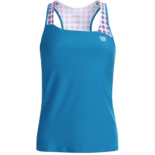 Wilson Sweet Spot Racerback Tank - UPF 30+ in Cyan/White - Closeouts