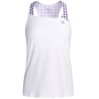 Wilson Sweet Spot Racerback Tank - UPF 30+ in White/Cyan