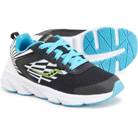 Saucony Wind Running Shoes (For Boys) - BLACK/WHITE/BLUE (11T )