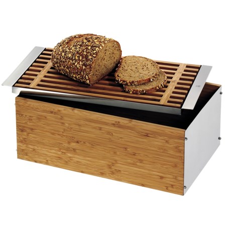 WMF Stainless Steel and Bamboo Bread Bin
