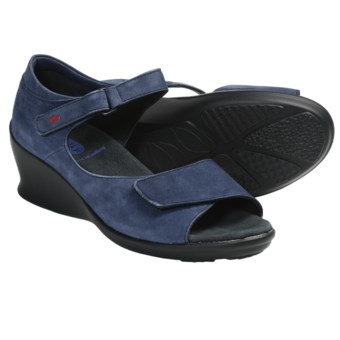 Wolky Ardor Wedge Sandals (For Women) in Jeans Blue Nubuck