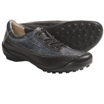 Wolky Moira Shoes - Leather, Lace-Ups (For Women) in Black/Silver