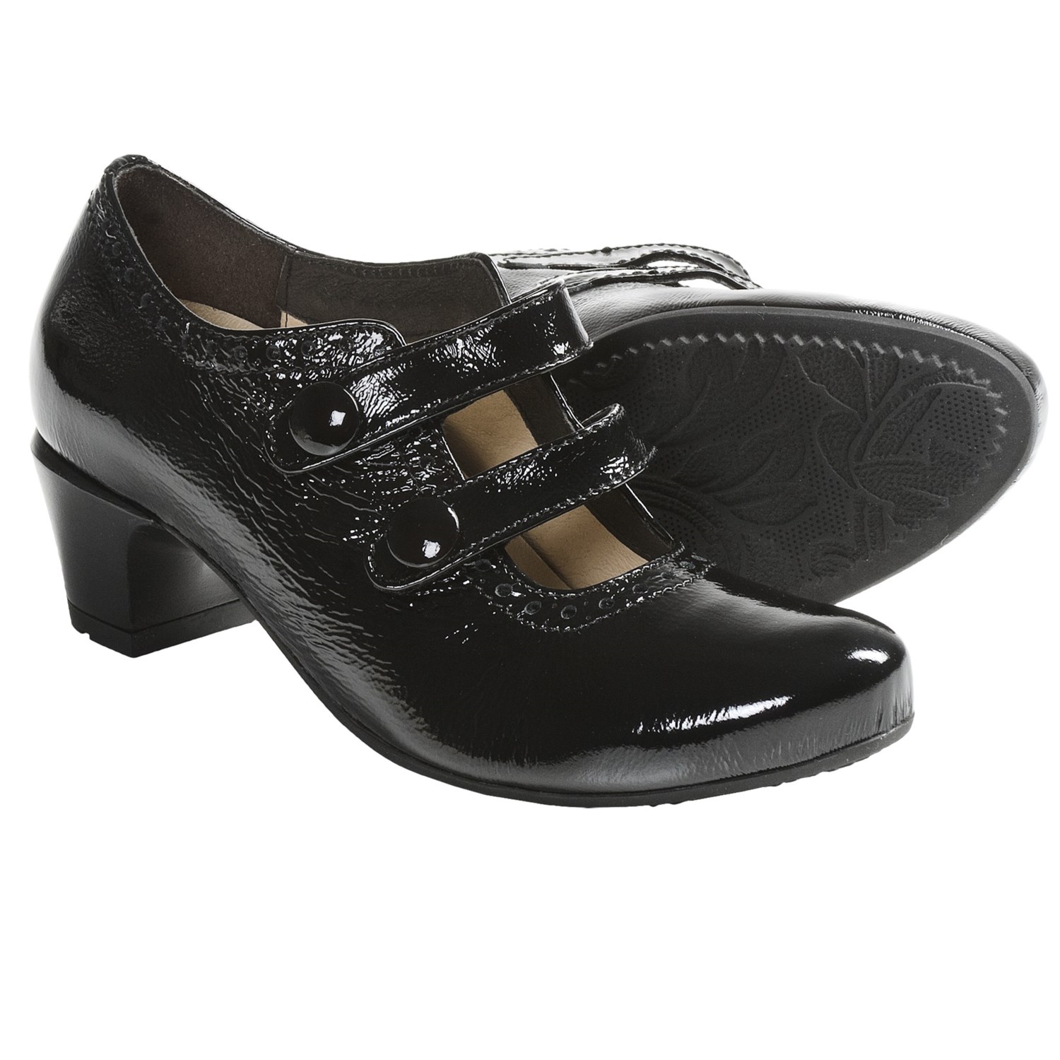 Wolky Waltz 2-Strap Shoes - Patent Leather (For Women) in Black Patent