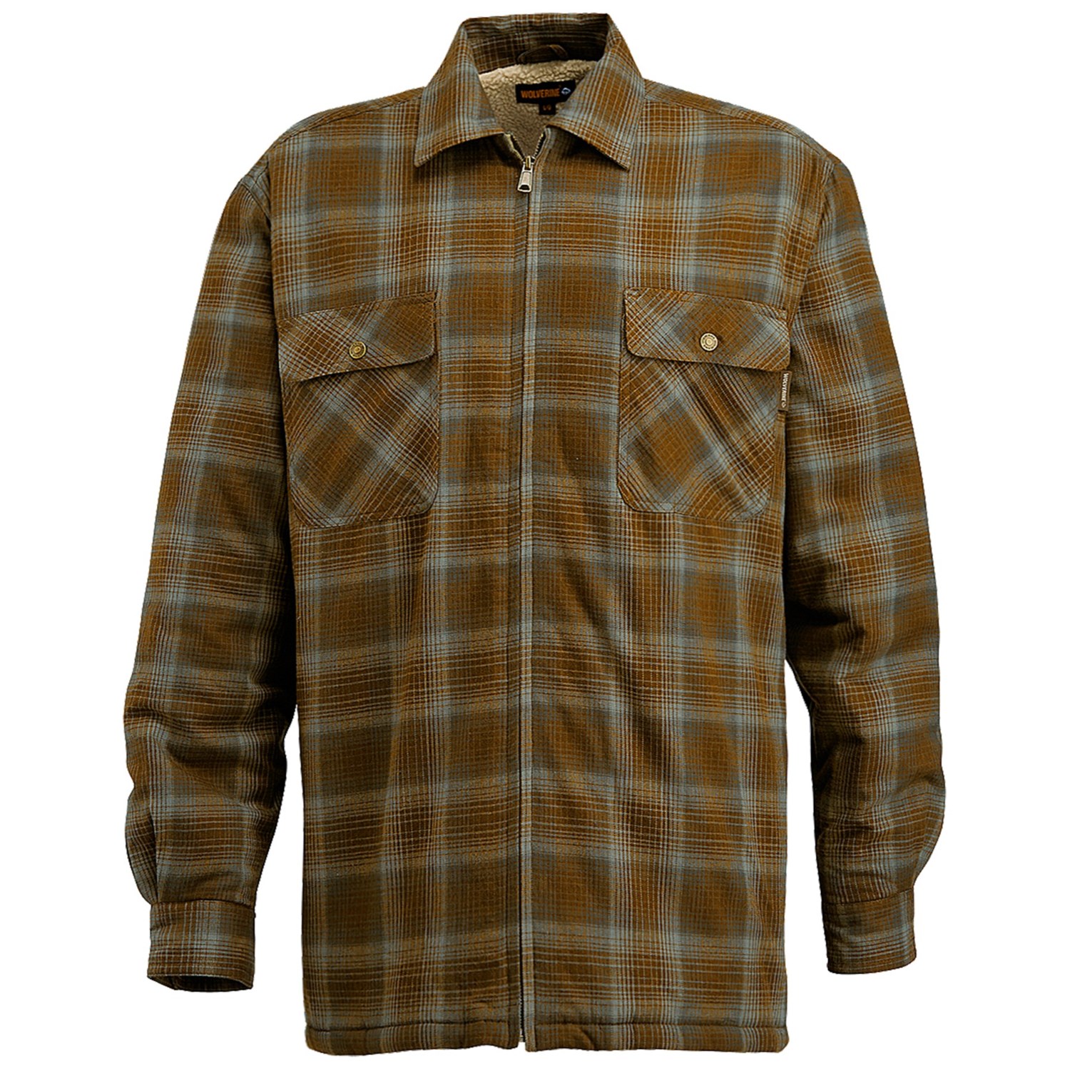 wolverine flannel lined shirt jacket