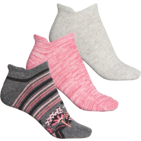 BORN OUTDOORS Wool-Blend Heel Tab Cushioned Hiking Socks - 3-Pack, Below the Ankle (For Women) - CHARCOAL HEATHER (9/11 )
