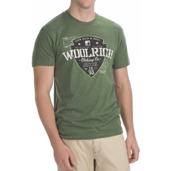 Woolrich Adventure T-Shirt - Short Sleeve (For Men) in Heather Dark Green