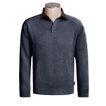 Woolrich Alpine Valley Henley Sweater (For Men) in Deep Navy Heather