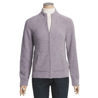 Woolrich Atglen Cardigan Sweater - Lambswool, Donegal Tweed, Full Zip (For Women) in Light Ultra Violet Heather