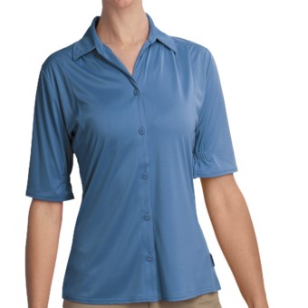 Woolrich Avondale Shirt - UPF 50+, Stretch, Short Sleeve (For Women) in Light Blue Moon
