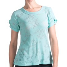 Woolrich Bellevue Burnout Cotton T-Shirt - Short Tie Sleeve (For Women) in Breeze - Closeouts