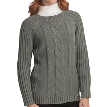 Woolrich Cable-Knit Sweater - Raglan Sleeve (For Women) in Charcoal