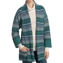 Woolrich Caledonia Wrap Cardigan Sweater - Lambswool, 3/4 Sleeve (For Women) in Atlantic Multi - Closeouts