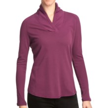 Woolrich Clarion Shirt - Cotton Crepe Knit, Shawl Collar, Long Sleeve (For Women) in Mulberry - Closeouts