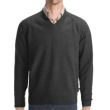 Woolrich Cross Country V-Neck Sweater - Merino Wool (For Men) in Onyx Heather - Closeouts