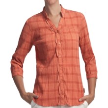 Woolrich Crystal Mountain Shirt - UPF 15, 3/4 Sleeve, Stretch Cotton Seersucker (For Women) in Calypso - Closeouts