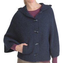 Woolrich Denton Hill Hooded Cape Cardigan Sweater - Lambswool, 3/4 Sleeve (For Women) in Deep Indigo - Closeouts