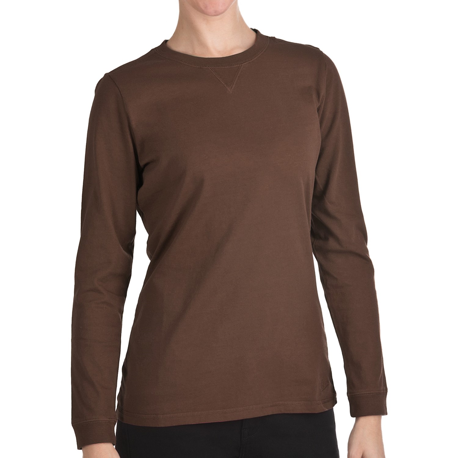 Long+Shirts+For+Women ... Fork T-Shirt - Cotton Jersey, Long Sleeve (For Women) in Dark Roast