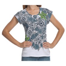 Woolrich Fisher Island T-Shirt - Slub Cotton, Short Cap Sleeve (For Women) in White - Closeouts