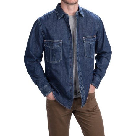 Woolrich Hemlock Denim Shirt Long Sleeve For Men