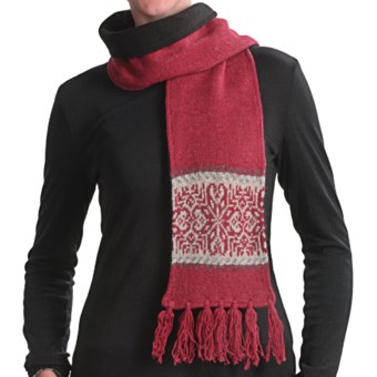 Woolrich Lindale Scarf - Wool-Angora Blend, Jacquard Print (For Women) in Ruby