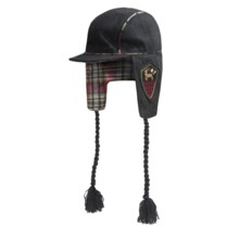 Woolrich Melton Wool Ear Flap Cap - Flannel Lined (For Women) in Charcoal - Closeouts