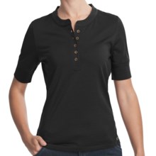 Woolrich Merino Wool Henley Shirt - UPF 40+, Short Sleeve (For Women) in Black - Closeouts