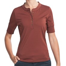 Woolrich Merino Wool Henley Shirt - UPF 40+, Short Sleeve (For Women) in Light Raisin - Closeouts