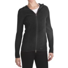 Woolrich Navigator Hooded Cardigan Sweater - Overwashed Merino Wool (For Women) in Black - Closeouts