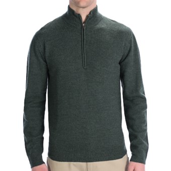 Woolrich Navigator Sweater - Zip Neck (For Men) in Everglade Heather