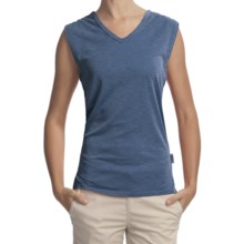 Woolrich Paradise Slub Knit T-Shirt - UPF 30+, V-Neck, Sleeveless (For Women) in Light Blue Moon - Closeouts