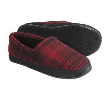 Woolrich Parkwood Moc Slippers - Fleece Lining (For Men) in Red/Black Plaid