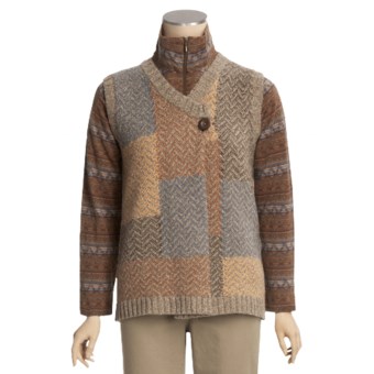 Woolrich Patchwork Herringbone Vest - Lambswool (For Women) in Multi