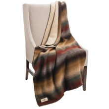 Woolrich Pioneer Reversible Throw Blanket - Wool Blend in Hunter Stripe - Closeouts
