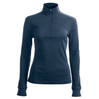 Woolrich Poly-Merino Wool Rib Shirt - Zip Neck, Long Sleeve (For Women) in Dark Bluebell