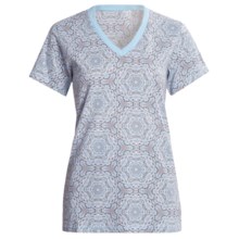 Woolrich Printed V-Neck Shirt - Short Sleeve (For Women) in Lilac - Closeouts