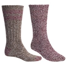 Woolrich Ragg Socks - 2-Pack, Midweight, Crew (For Women) in Burgundy/Cocoa - Closeouts