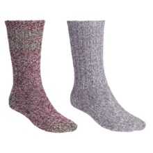 Woolrich Ragg Socks - 2-Pack, Midweight, Crew (For Women) in Grey/Burgundy - Closeouts