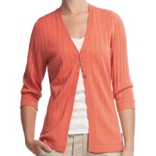 Woolrich Summit Hill Cardigan - Merino Wool, Rib Stitch (For Women) in Calypso - Closeouts