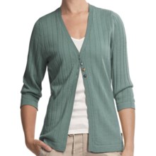 Woolrich Summit Hill Cardigan - Merino Wool, Rib Stitch (For Women) in Dark Breeze - Closeouts