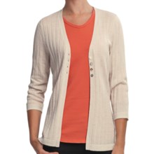 Woolrich Summit Hill Cardigan - Merino Wool, Rib Stitch (For Women) in Stone - Closeouts