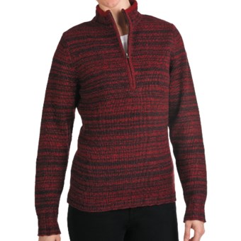 Woolrich Tanglewood Sweater - Zip Neck (For Women) in Deep Ruby Heather