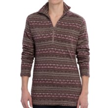 Woolrich Tawnya Jacquard Zip Turtleneck - Long Sleeve (For Women) in Coco Bean Multi - Closeouts