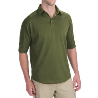 Woolrich Territory Polo Shirt - Merino Wool, UPF 40+, Short Sleeve (For Men) in Kelp