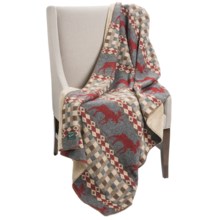 Woolrich Timber Mountain II Reversible Throw Blanket - Fleece in Moose Buffalo Plaid - Closeouts