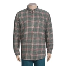 Woolrich Trout Run Flannel Shirt - Long Sleeve (For Tall Men) in Black Heather - Closeouts