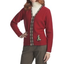 Woolrich Winter Tree Cardigan Sweater - Boiled Wool (For Women) in Ruby - Closeouts