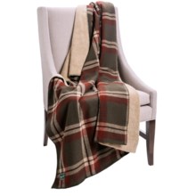 Woolrich Woodbury Wool Reversible Throw Blanket - 50x68" in Olive - Closeouts