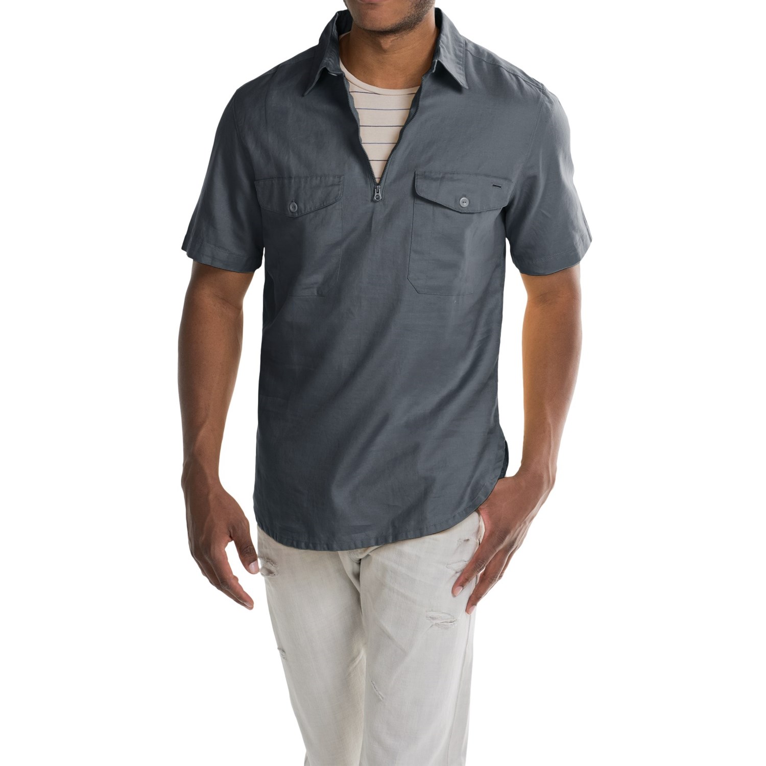 popover linen shirt